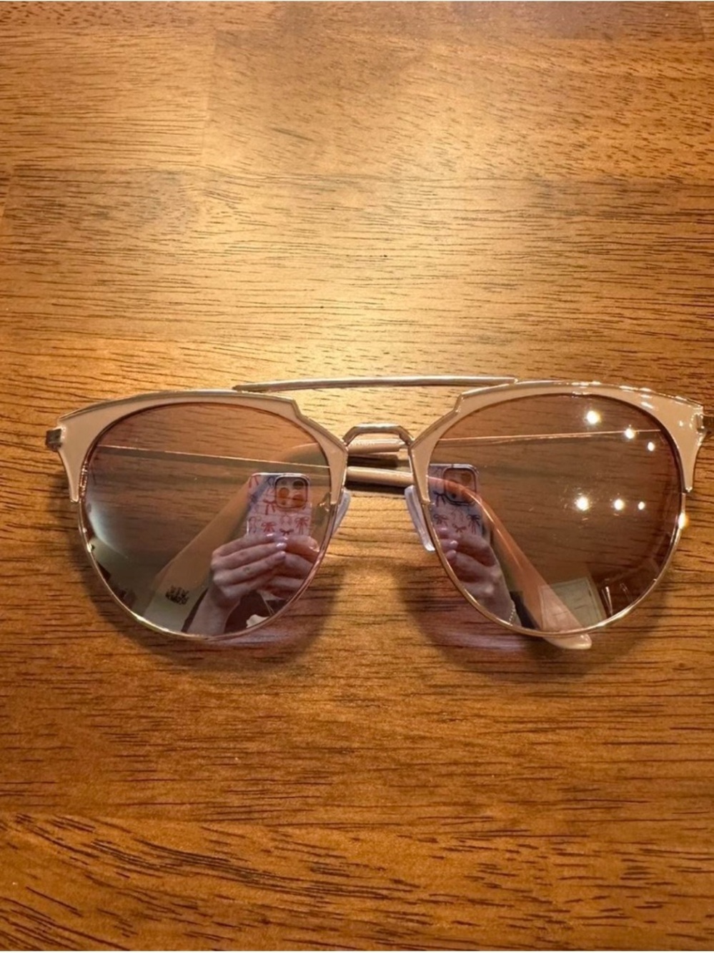 American Eagle Outfitters Rose Gold Mirrored Aviator Sunglasses